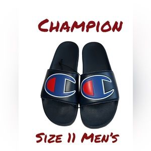 Champion Big Logo Navy Slide Sandals Size 11 NWT